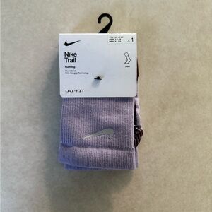 Nike Trail Running Wool Blend Crew Socks Purple Sz Men 6-7.5 Women 7.5-9 NWT